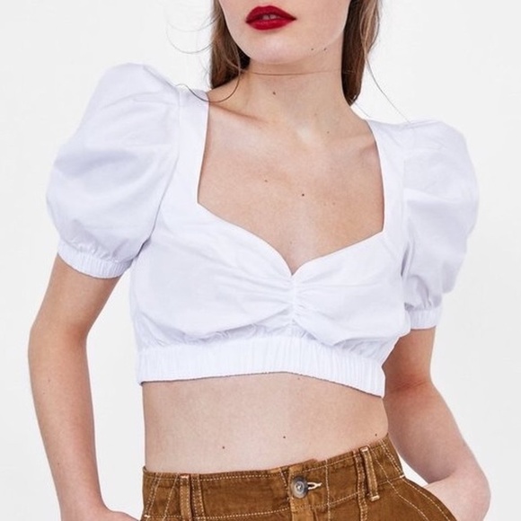 Zara Tops - zara white puff sleeve top